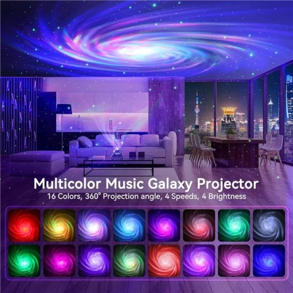 Galaxy Projector,Star Projector Built-in Bluetooth Speaker,Night Light Projector - Picture 4 of 5